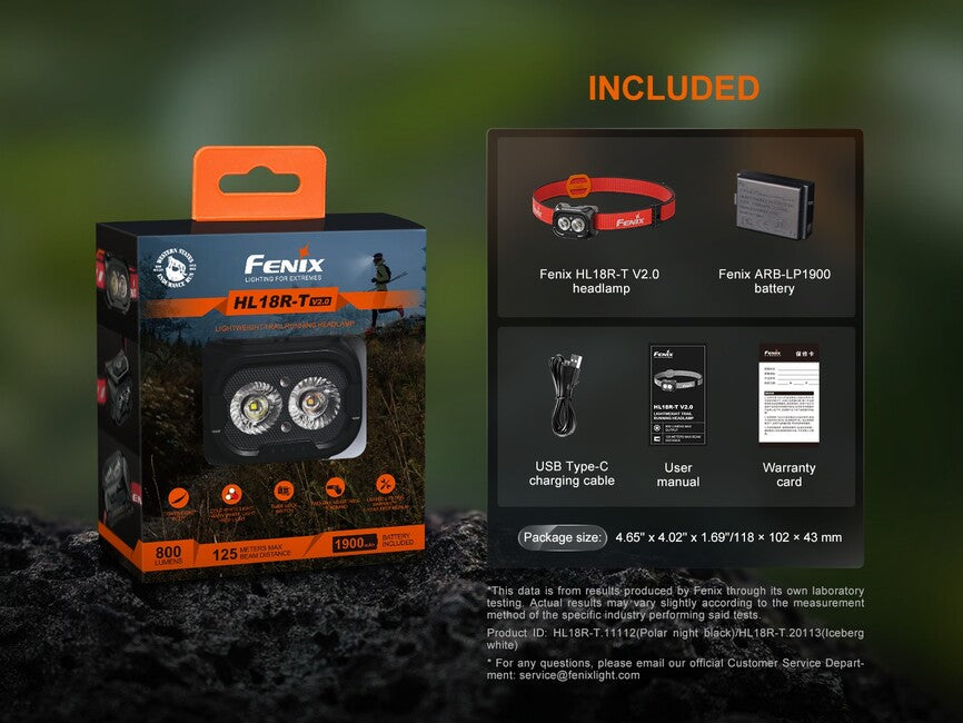 Fenix HL18R-T V2.0 lanternă frontală reîncărcabilă, albă