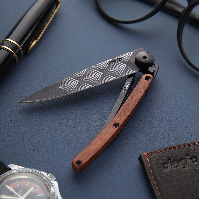 Deejo Tattoo briceag Art Déco, black coralwood