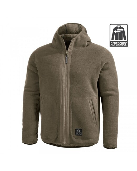 Pentagon Ianos Sherpa geacă fleece reversibilă pentru bărbați, kaki/verde