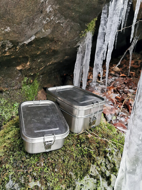 Origin Outdoors Deluxe Double Box cutie termoizolantă pentru prânz din oțel inoxidabil, 1,9 l