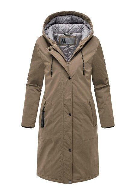 Marikoo Ledalaa parka de iarnă pentru femei cu glugă, stone brown