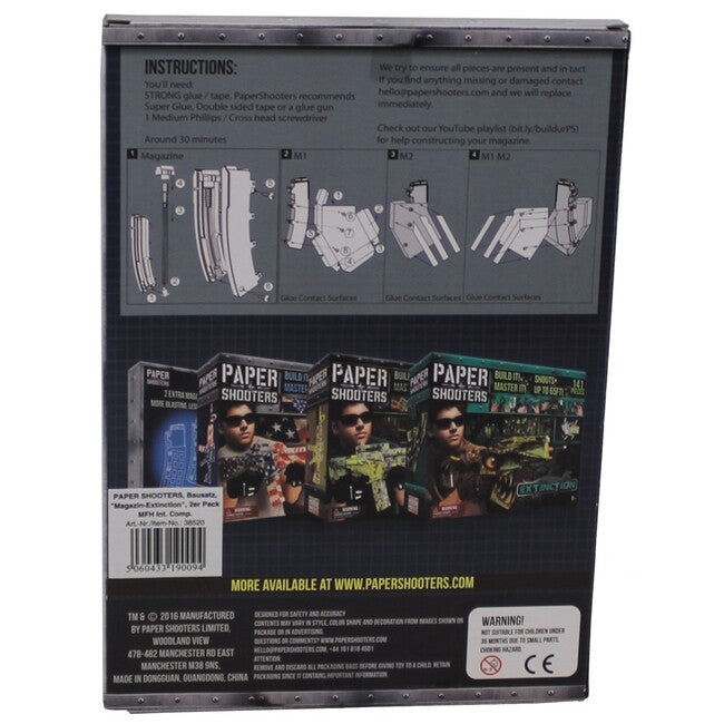 PAPER SHOOTERS Extinction set pliabil de armă încărcător, 2-pack