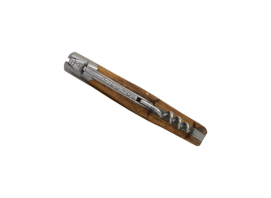 Laguiole DUB042 briceag cu tirbușon, lamă 12cm, oțel 420, mâner din lemn zebrawood