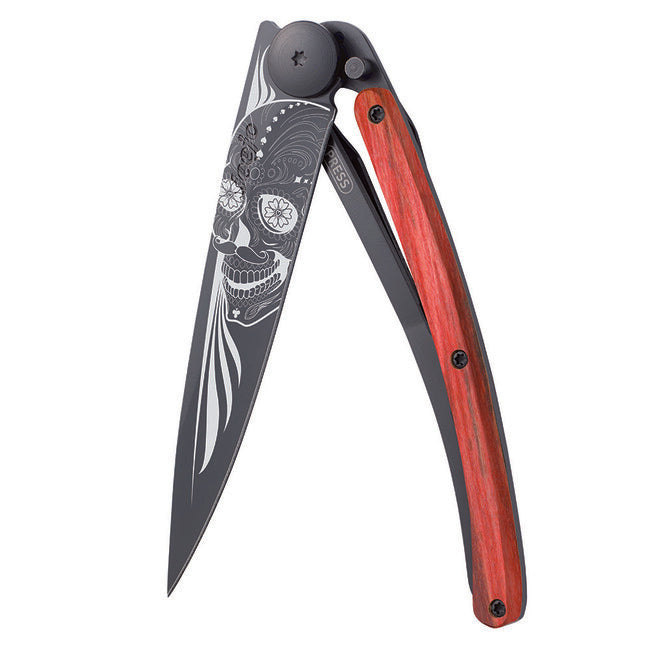 Deejo Latino briceag Black tattoo biker red beech crani