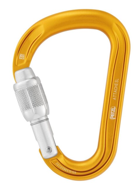 Petzl Attache HMS carabinieră cu secțiune circulară și blocare zăvor, galbenă
