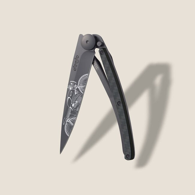 Deejo Tattoo briceag Black carbon fiber Café Racer
