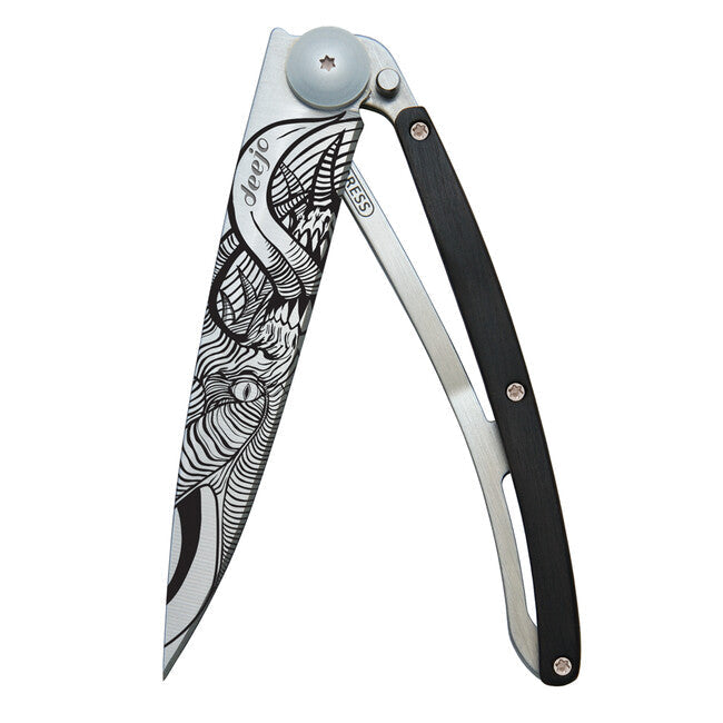 Deejo Fantasy Demon briceag ebony wood