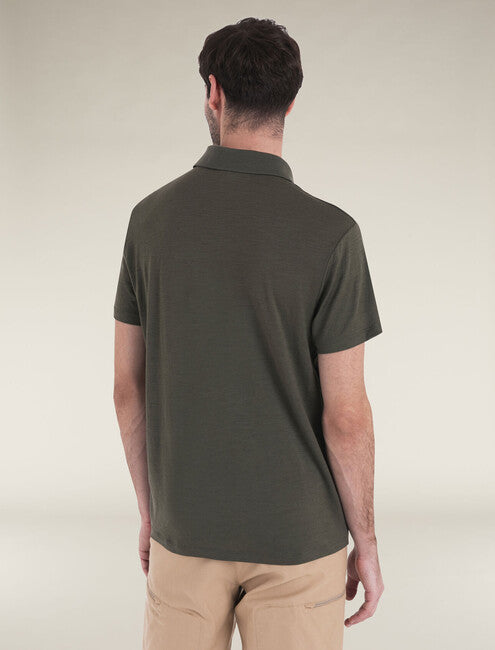 Icebreaker 150 Tech Lite III Merino tricou polo pentru bărbați cu mânecă scurtă, verde