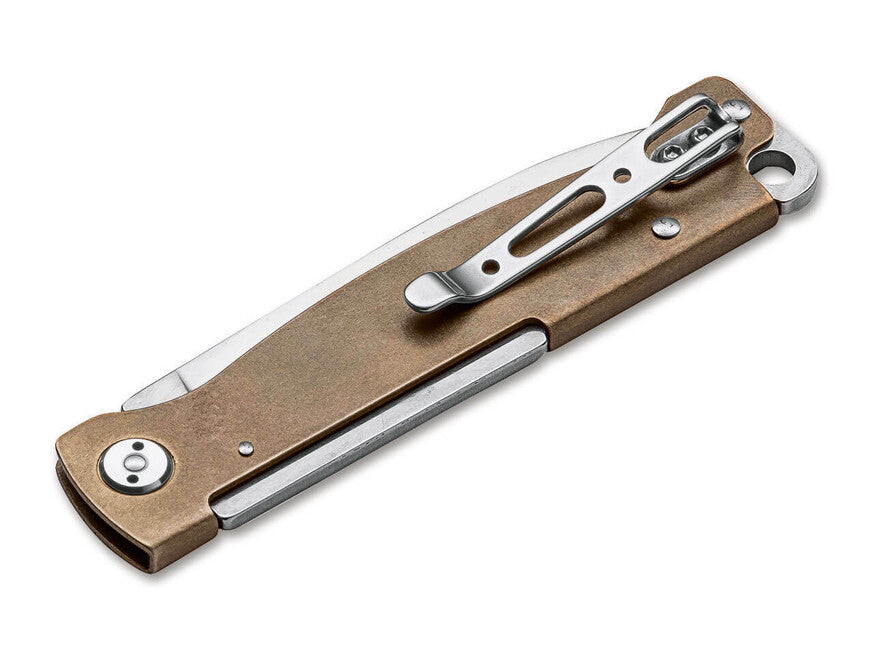 Böker Plus Atlas briceag Brass, 7 cm, maro