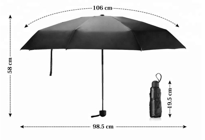 Origin Outdoors Nano Compact umbrelă, neagră