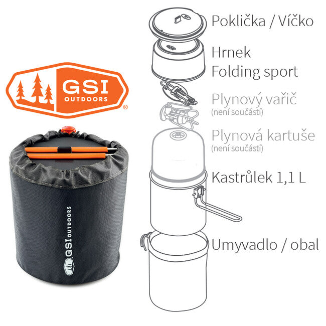 GSI Outdoors Halulite Soloist set compact de vase pentru o persoană 1.1 l