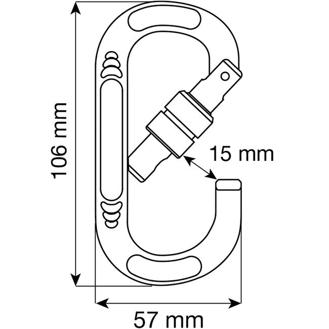 CAMP Oval Compact Lock carabinieră ovală cu zăvor cu șurub