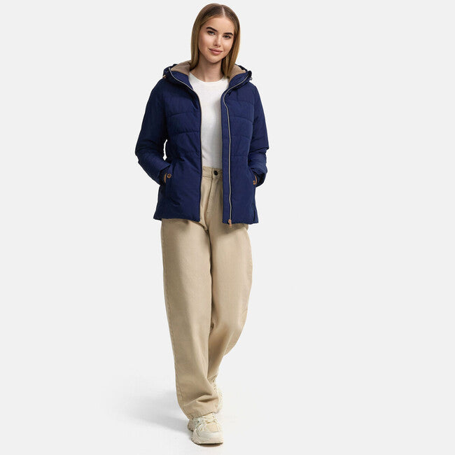 Marikoo Alemee geacă de iarnă pentru femei cu glugă, Bright navy