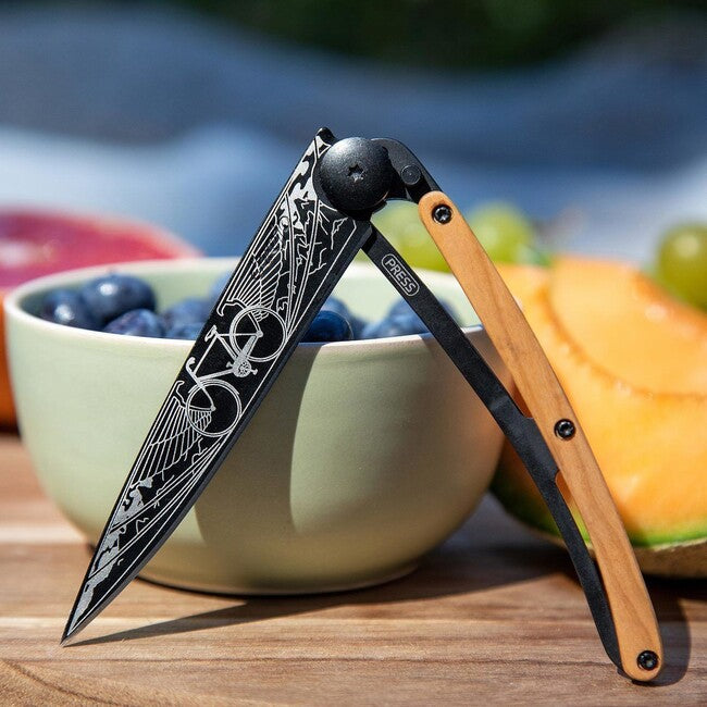 Deejo Bicycle briceag Black tattoo juniper wood