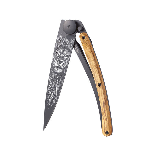 Deejo Tattoo briceag Black olive wood, Leo