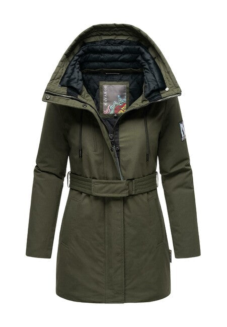 Navahoo Eishauch parka de iarnă pentru femei cu glugă, verde oliv închis