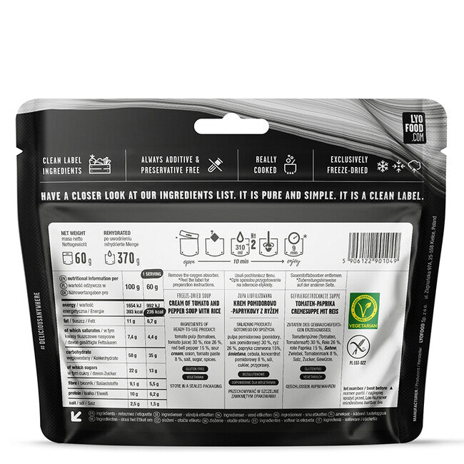 LYOfood Supă cremă de roșii cu paprika 370g