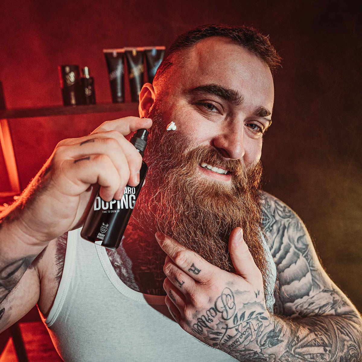 Angry Beards Roller & Doping Set na rast brady a fúzov