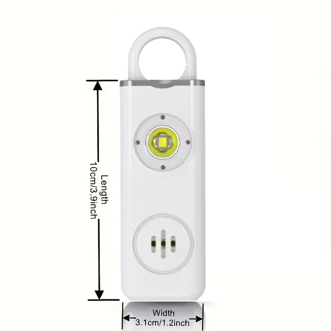 W&G SHIELD SOS alarmă personală cu LED și inel de tragere detașabil, alb