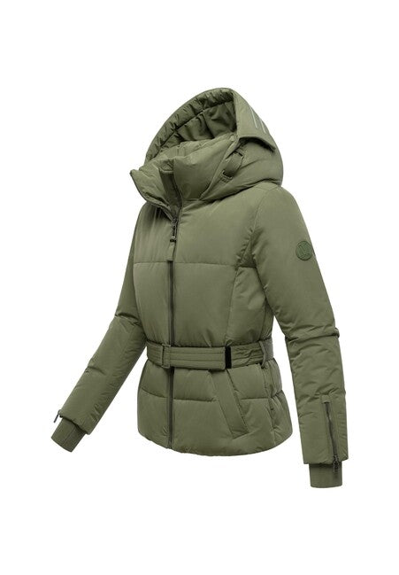 Marikoo Aleyna16 geacă de iarnă pentru femei cu glugă, olive leaf