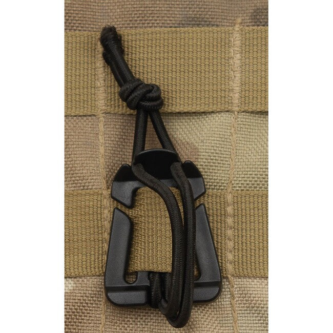 MFH MOLLE clip cu chingă din cauciuc, neagră, 2 pachete