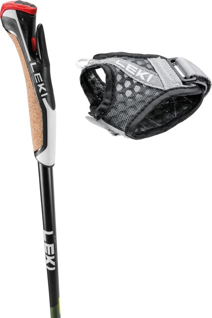 LEKI Flash Carbon Nordic Walking bețe, verzi metalice-negru-galben neon