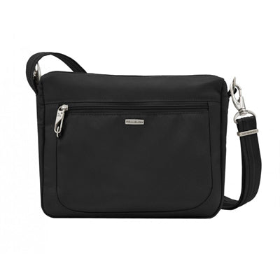 Travelon Classic Crossbody geantă peste umăr anti-furt, neagră
