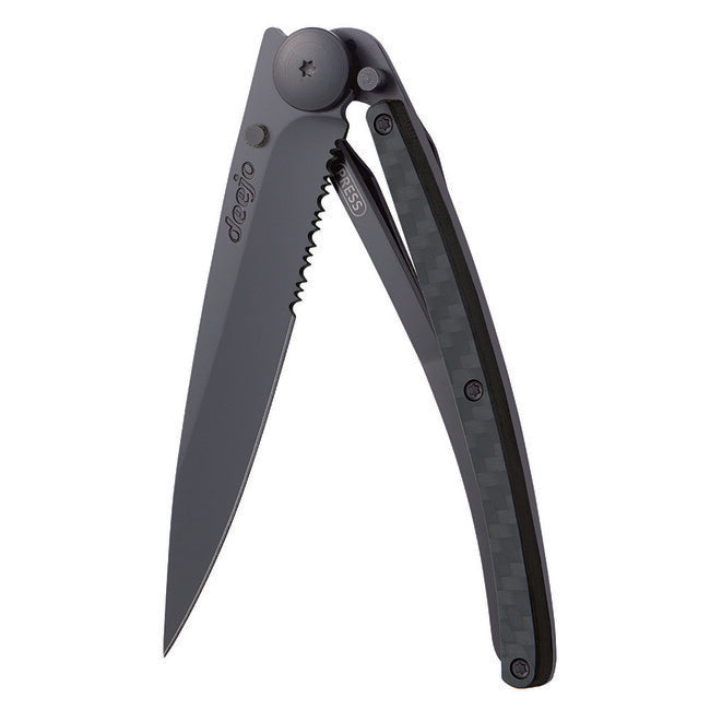 Deejo Serration briceag black carbon