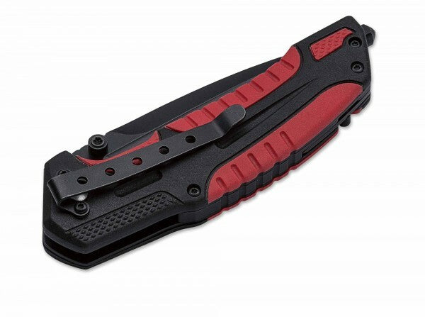 BÖKER® Savior 1 cuțit de salvare plastic, cauciuc, teacă nylon, negru-roșu, 8,4 cm