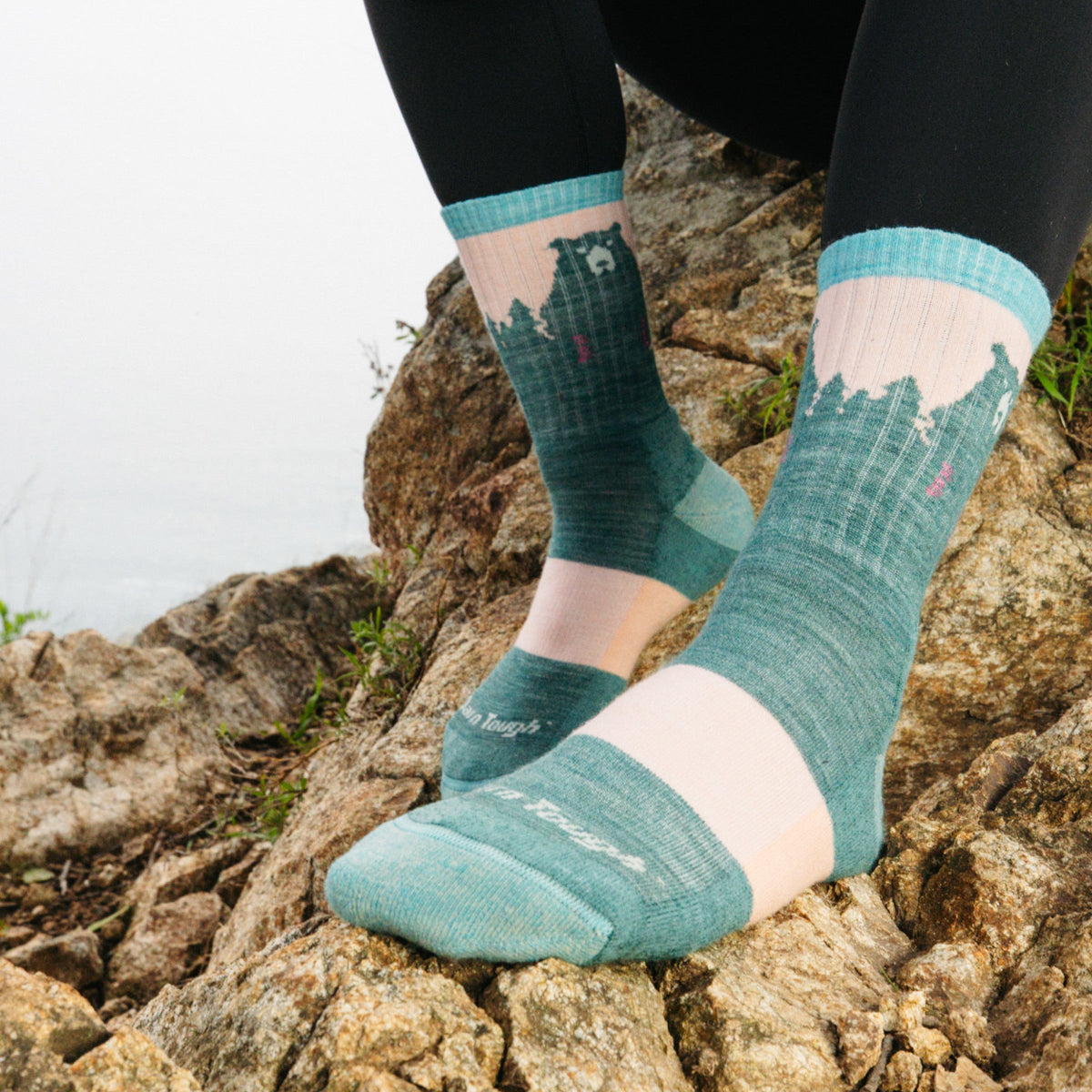 Darn Tough Bear Town Micro Crew Lightweight turistické ponožky s tlmením, Quartz