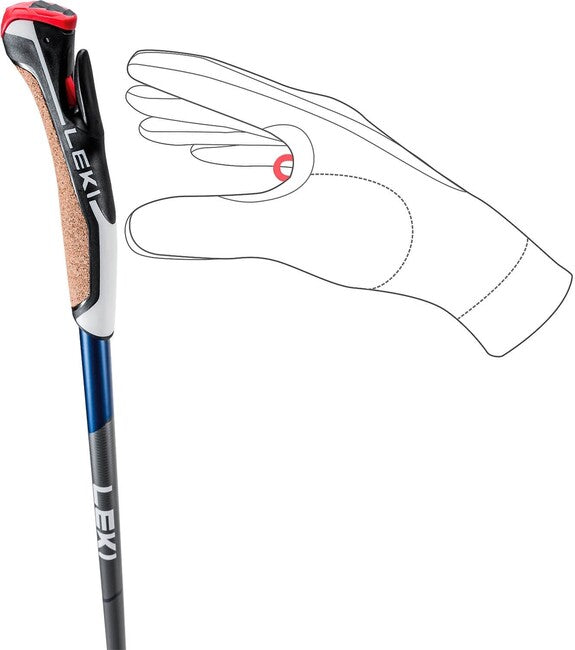 LEKI Smart Flash Nordic Walking bețe, antracit deschis-albastru miezul nopții metalic închis-alb