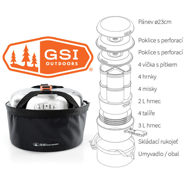 GSI Outdoors Glacier 2+3 l set de camping pentru tacâmuri