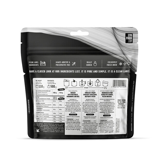 LYOfood Carne de pui cu cinci arome și orez 500g