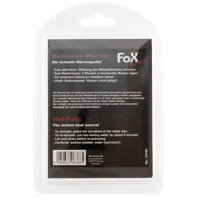 Fox Outdoor Hot Pack sursă instantanee de căldură reactibilă, transparent