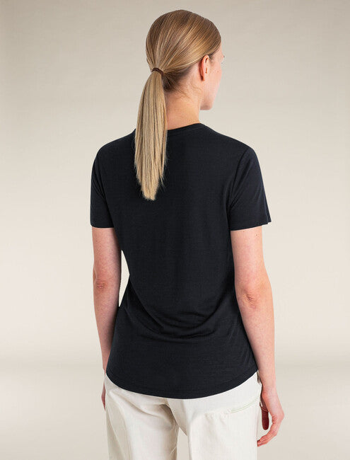 Icebreaker 125 Cool Lite Sphere III Merino tricou pentru femei cu mânecă scurtă, negru