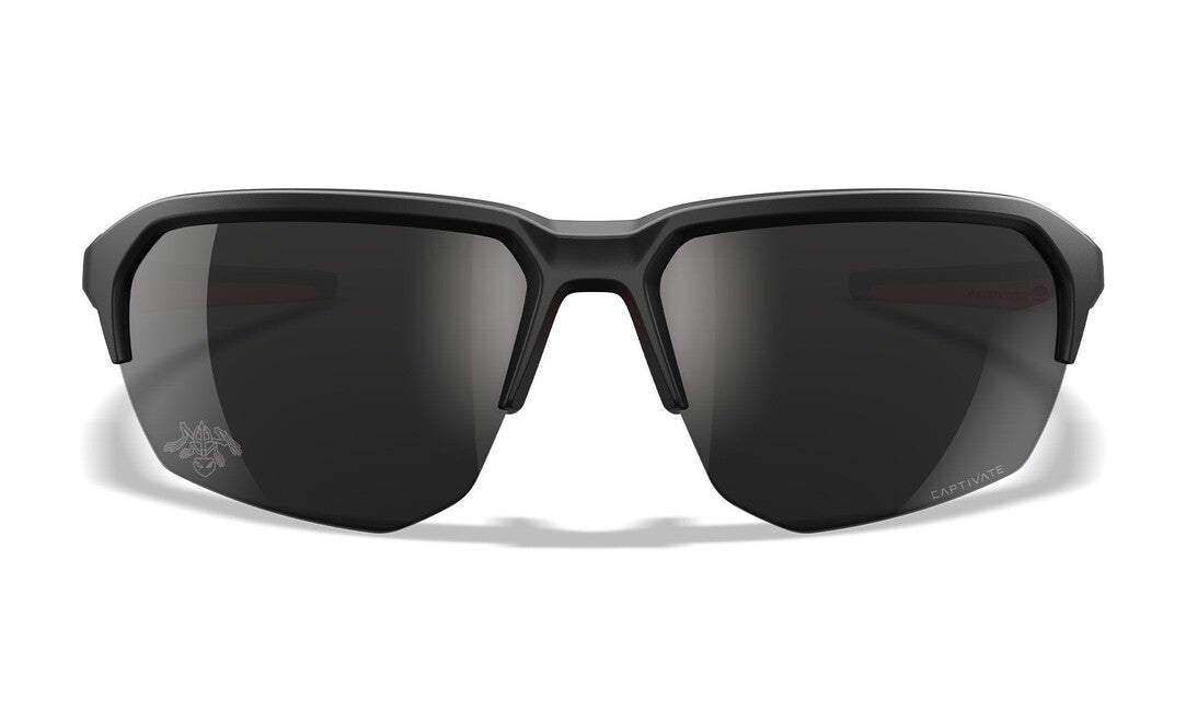 Wiley X Jakl ochelari de soare, Captivate Black Mirror/Matte Black/Red