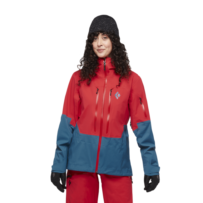 Black Diamond Recon Lt Stretch Shell geacă de schi pentru femei, coral red-creek blue