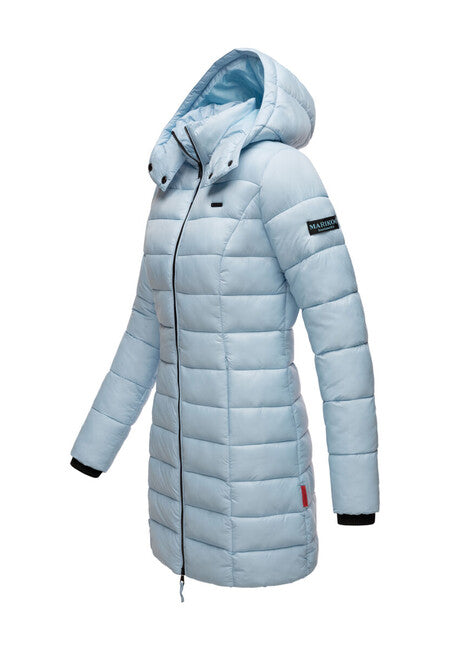 Marikoo ABENDSTERNCHEN palton piquat pentru femei cu glugă, Baby blue