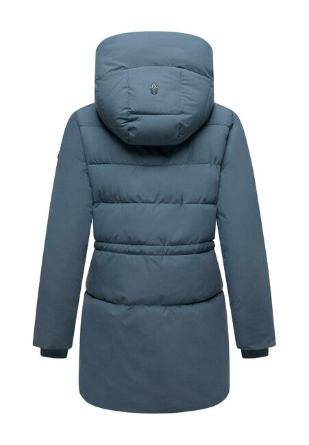 Marikoo Delilah16 geacă de iarnă pentru femei cu glugă, Dusty blue