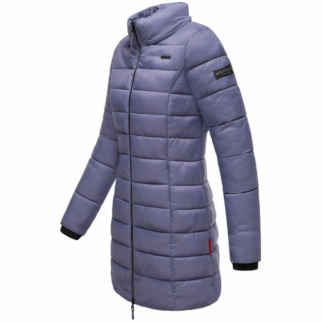 Marikoo ABENDSTERNCHEN palton piquat pentru femei cu glugă, Blue violet