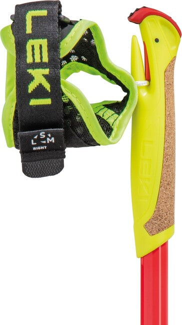 LEKI Ultratrail FX Junior bețe de trail running, carbon natural-roșu aprins-galben neon, 95 - 110 cm