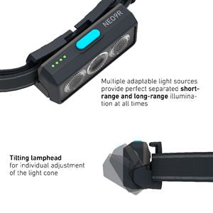 LEDLENSER NEO9R lanternă frontală, Neagră-GRI