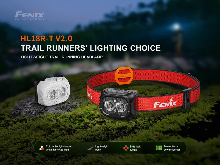 Fenix HL18R-T V2.0 lanternă frontală reîncărcabilă, neagră
