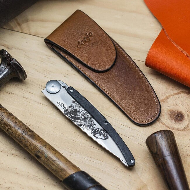 Deejo Tattoo briceag grizzly, lemn de ebonit