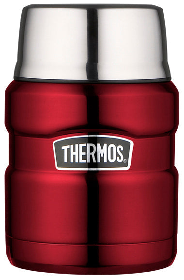 Thermos King cutie pentru alimente cu lingură, roșie, 0,47 l