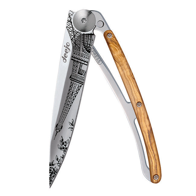 Deejo Tattoo briceag Mirror olive wood, Eiffel Tower