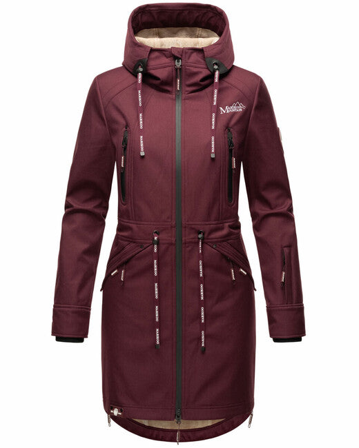 Marikoo Racquelle geacă softshell pentru femei cu glugă, wine