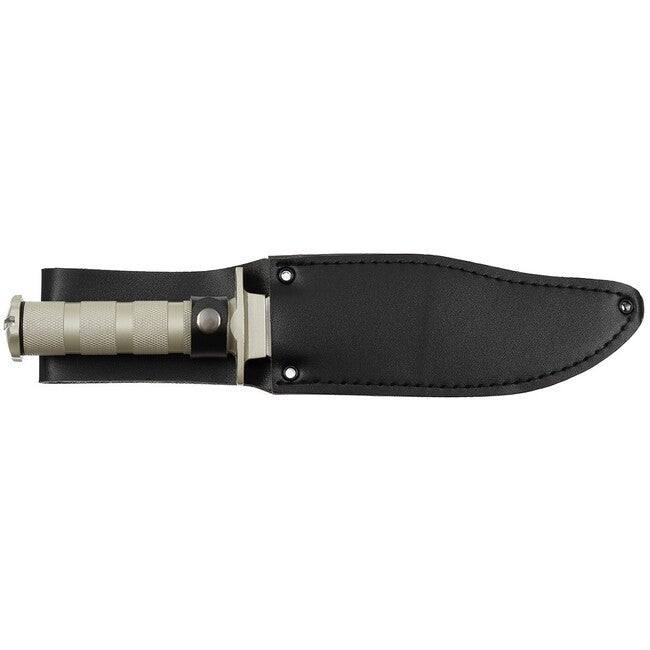 Fox Outdoor cuțit de supraviețuire cu teacă, argintiu, mâner din aluminiu