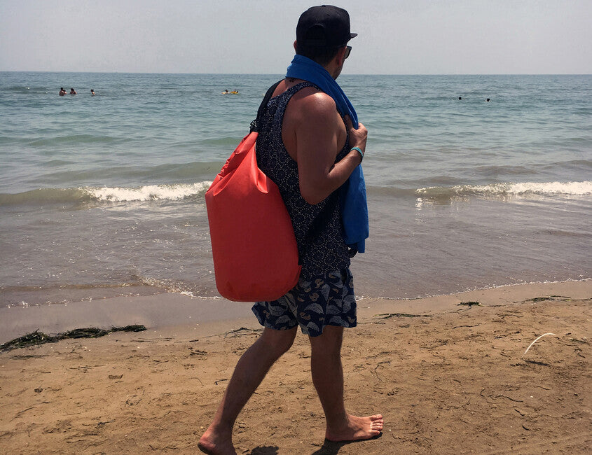 BasicNature 500D rucsac impermeabil 35 L, roșu