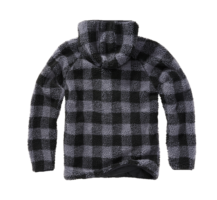 Brandit Worker geacă fleece cu glugă Teddyfleece, neagră/gri